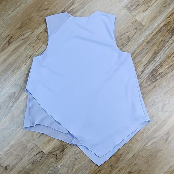 🔹️Rachel Roy Cornflower Blue Asymmetric Sleeveless Blouse Medium - Picture 2 of 12